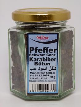 Mina Pfeffer schwarz ganz, Nettogewicht 80g
